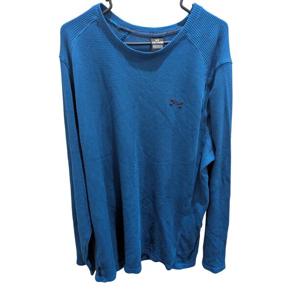 Under Armour Other - UA Under Armour Mens Size 2XL Tall 2TG Blue Waffle Knit Crew Thermal Shirt NWT